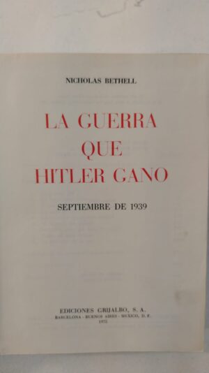 La guerra que hitler gano - Nicholas Bethell