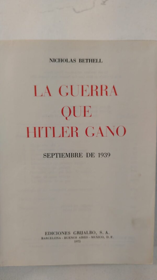 La guerra que hitler gano - Nicholas Bethell